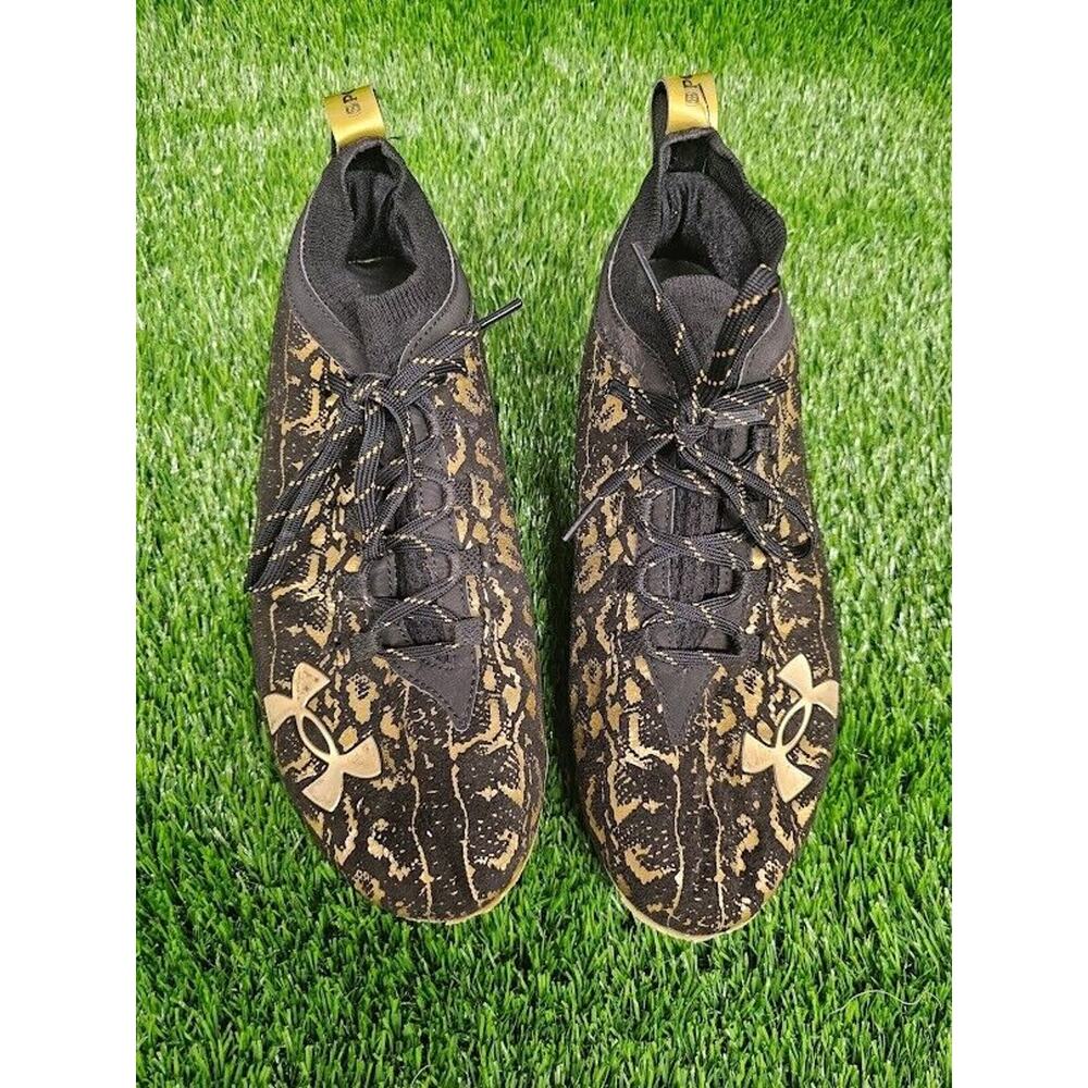 Under Armour UA Spotlight Lux Suede 2.0 Black Football Cleats Men Sz 12 3024251